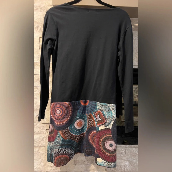 Coline Large Black abstract print  L/S Dress - Picture 6 of 7